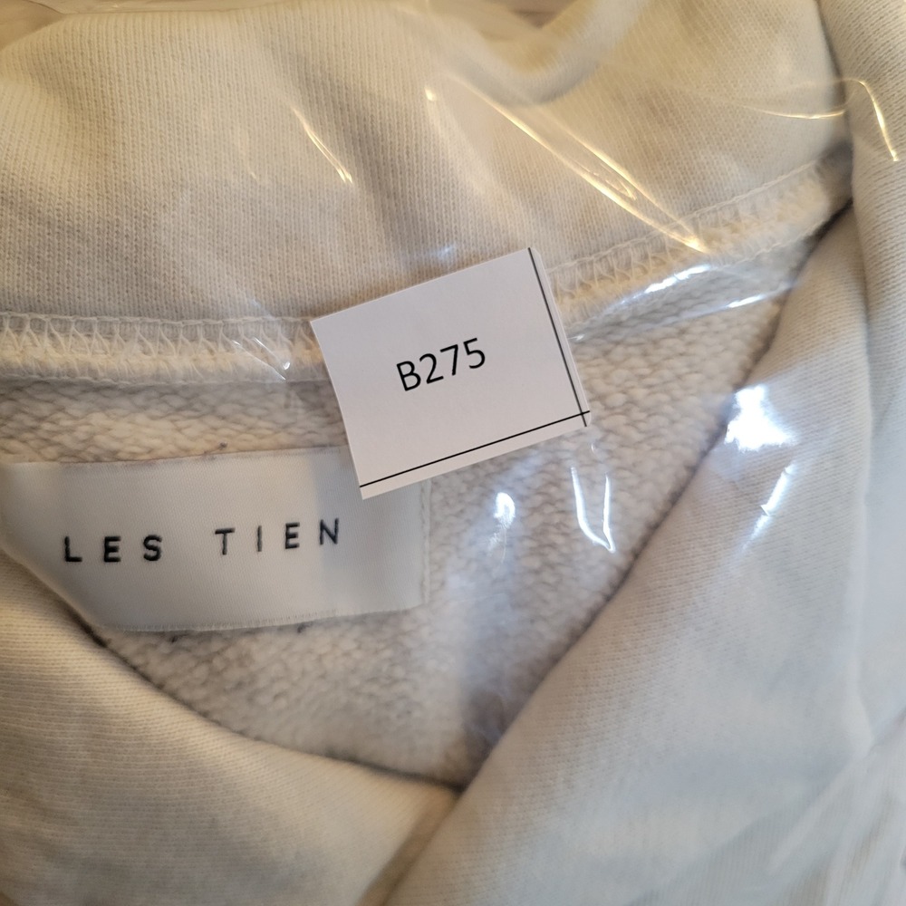 Les Tien Mens Pullover Fleece Cotton Pullover Sweater Size Large White Preppy - Picture 9 of 10